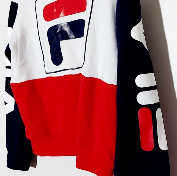 Fila Women's Sidra Sweatshirt, Peacoat/White/Chinese Red, Size Large - Picture 6 of 6